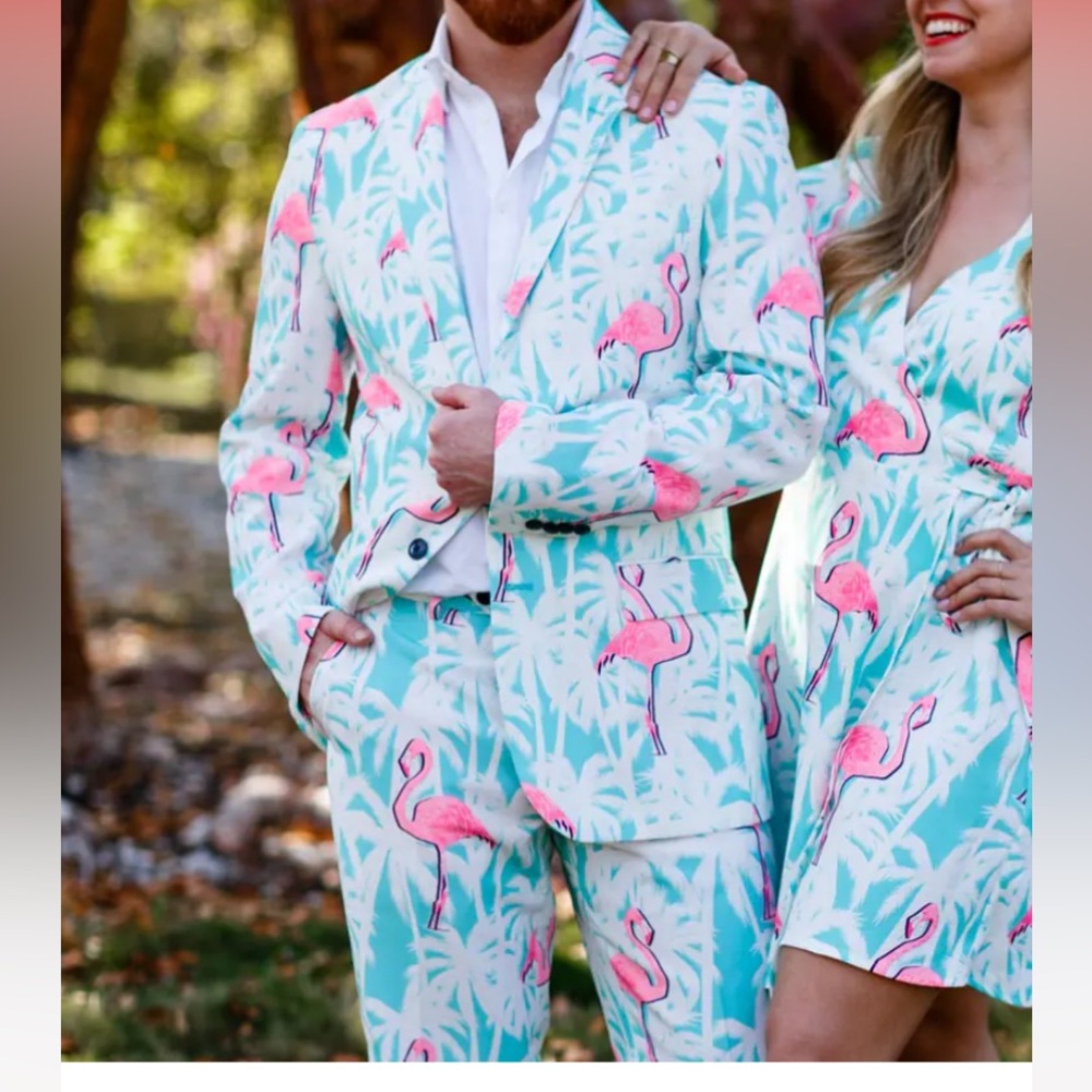 NWTS Flamingo Print Men’s Suit